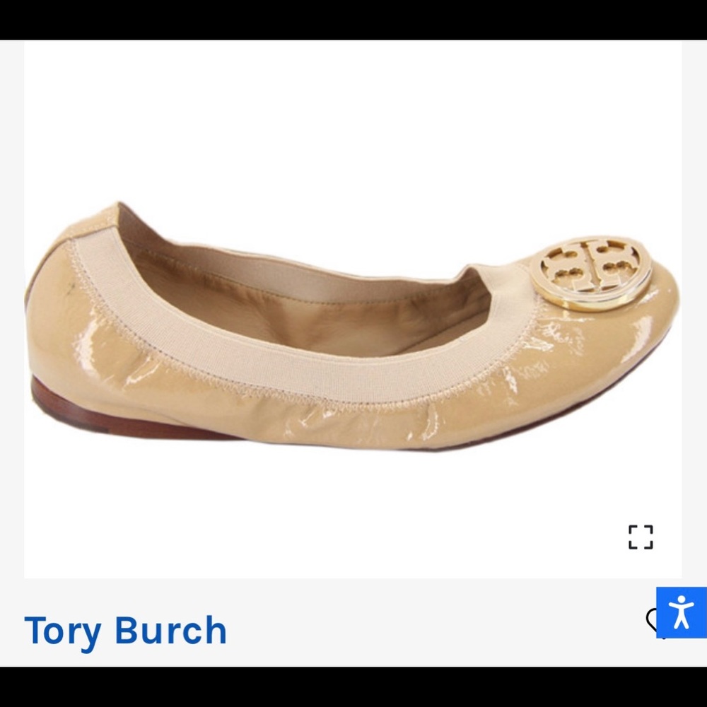 Tory Burch Nude Patent Caroline Scrunch